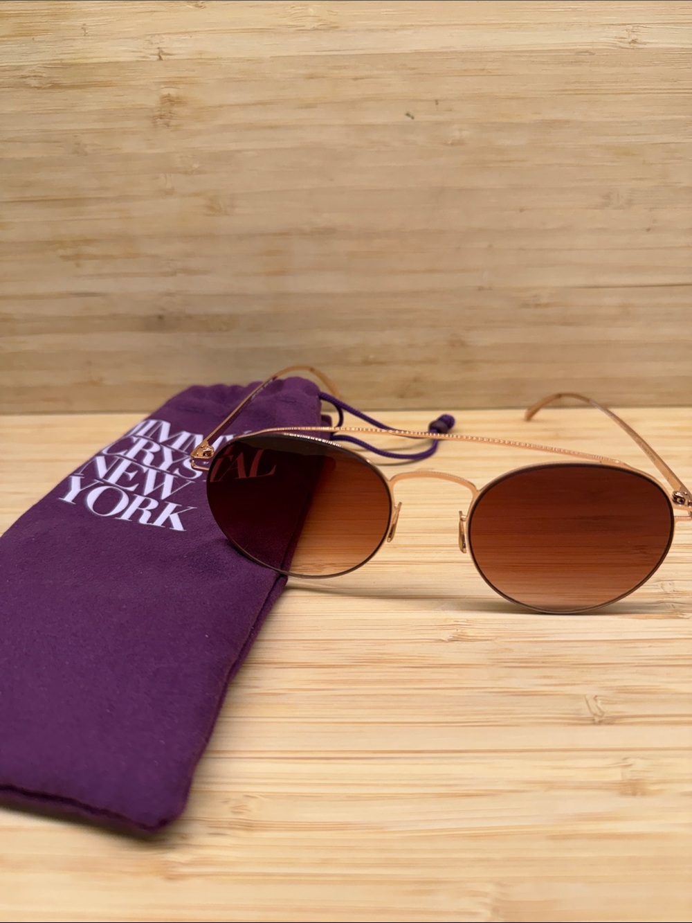 Jimmy Crystal New York Swarovski Gradient Lens Sunglasses with Purple Case